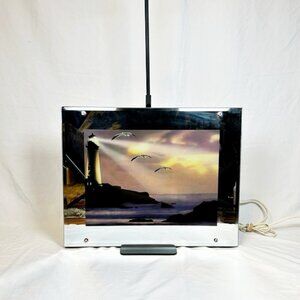 Vintage 16x13 Lighthouse Seagulls Moving Waves Sound Motion Light Up Mirror